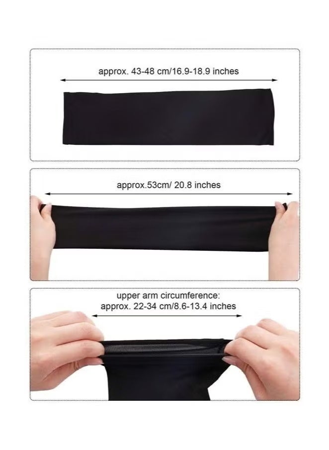 Cuken 6 Pairs Of UV Sun Protection Compression Arm Sleeves Protective Arm Covers Black Protective Arms Cooling Sun Protection Arm Sleeves for Outdoor Sports And Playing Ball, Black - Image 5